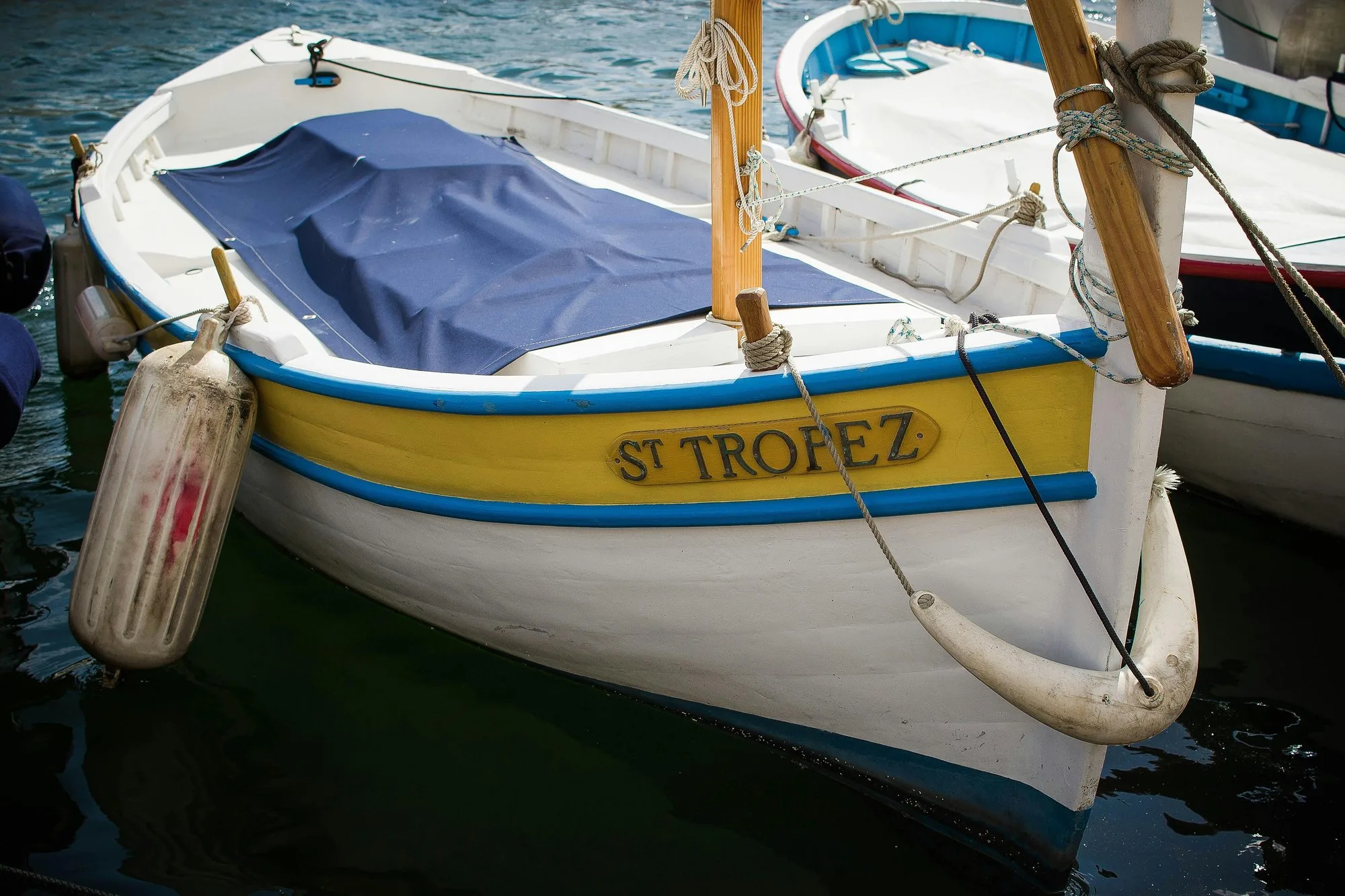 Restaurants in Saint-Tropez — traditional boat in the harbour